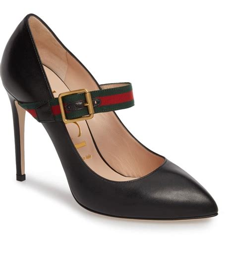 gucci mary jane black white striped|NIB $1290 GUCCI Lesley Mary Jane Pumps 38.5 Mystic White .